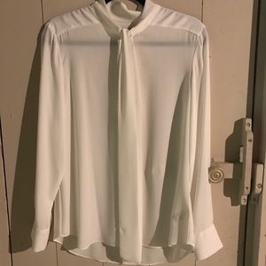 Aritzia White Long Sleeve Blouse